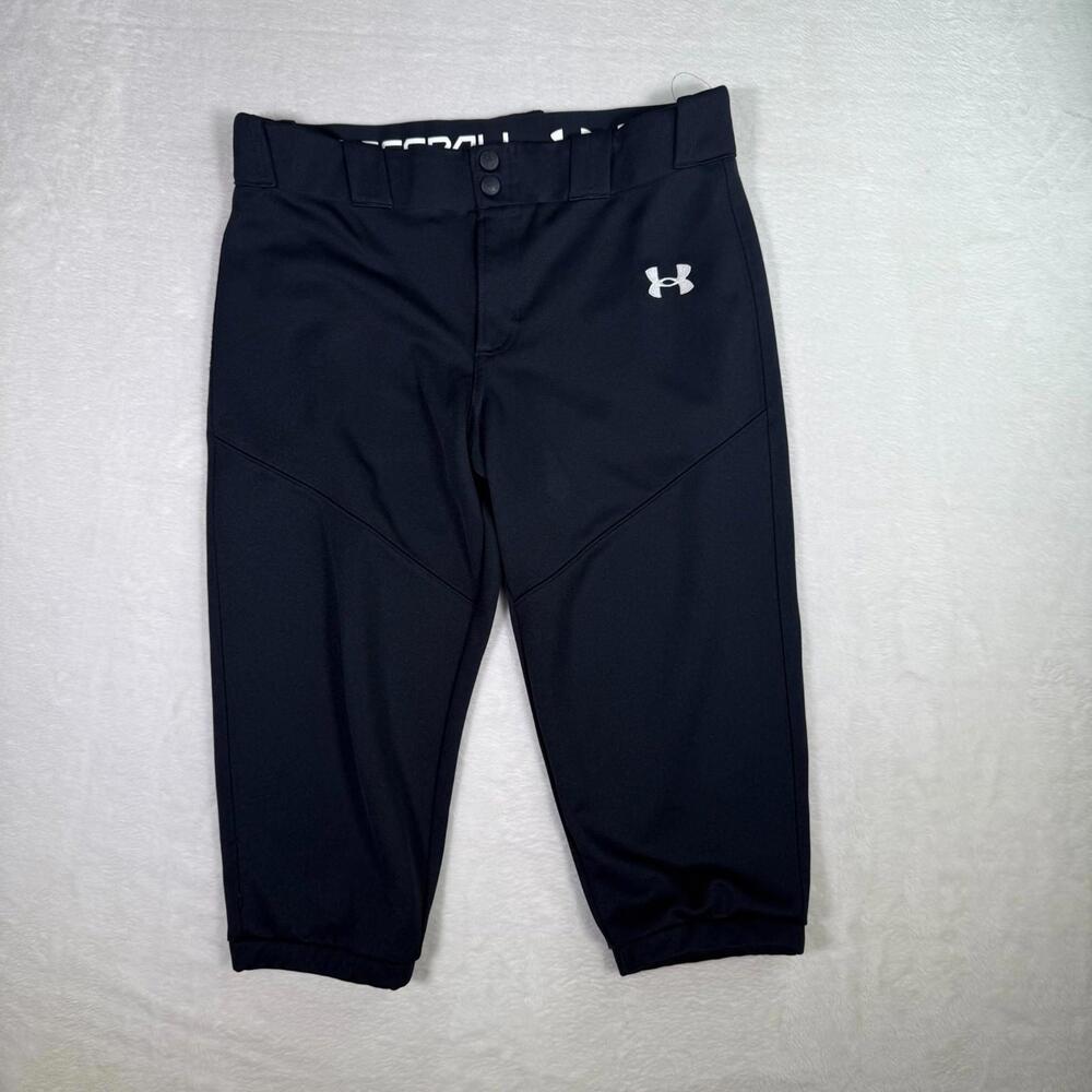 Under Armour Youth XL Black Baseball‎ Pants YXL Boys Knicker Style Elastic Cuff